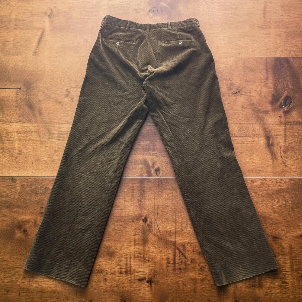 Polo Ralph Lauren Preston Fit Corduroy Pants Mens 36x32 Fits W34 Olive Brown